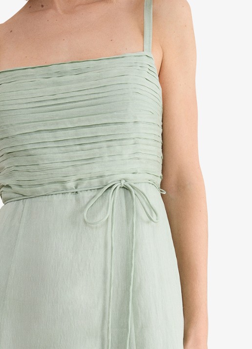Phase Eight Marcie Green maxi jurk met plooien - detail 6 lindegroen