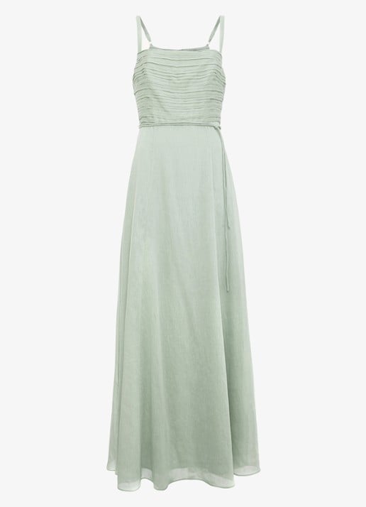 Phase Eight Marcie Green maxi jurk met plooien - voorkant lindegroen
