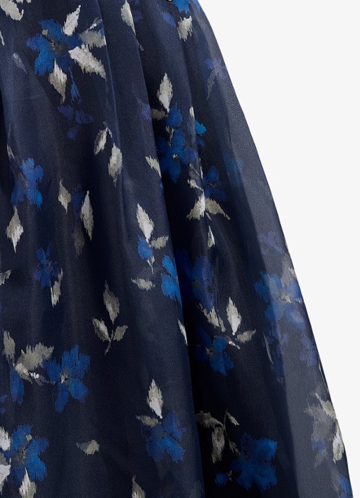 Phase Eight Marella midi rok met print - detail 2 donkerblauw