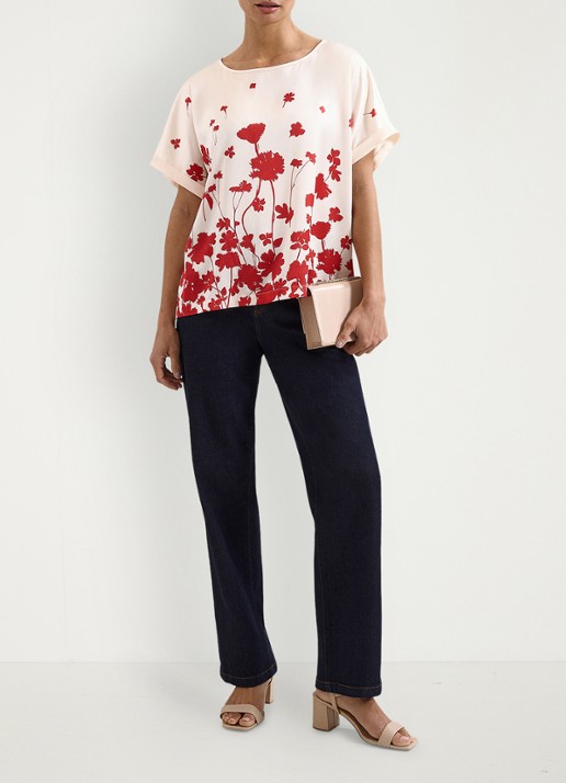 Phase Eight Marion top met bloemenprint - voorkant 7 ivoor