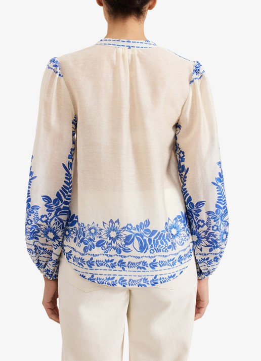 Phase Eight Marisa blouse  met bloemenprint - achterkant 6 blauw
