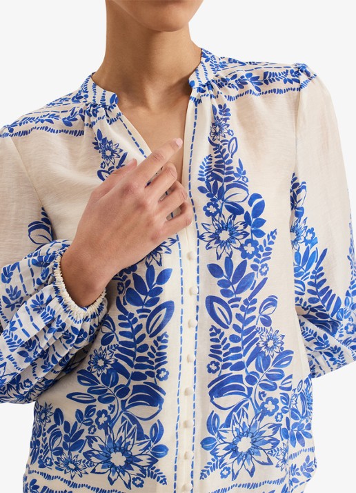 Phase Eight Marisa blouse  met bloemenprint - detail 3 blauw