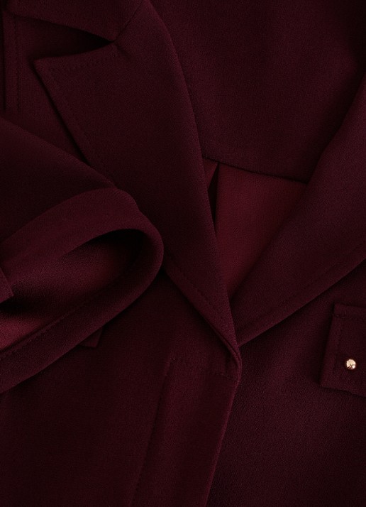 Phase Eight Marlina mini blouse jurk met ceintuur - detail 5 bordeauxrood