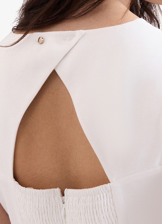 Phase Eight Marta midi jurk met strikceintuur - detail 6 wit