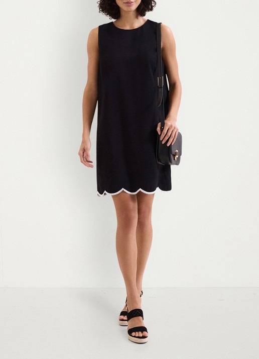 Phase Eight Marta mini jurk met ronde hals - voorkant 7 zwart