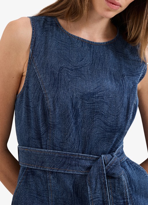 Phase Eight Marta wide fit jumpsuit met strikceintuur - detail 5 indigo