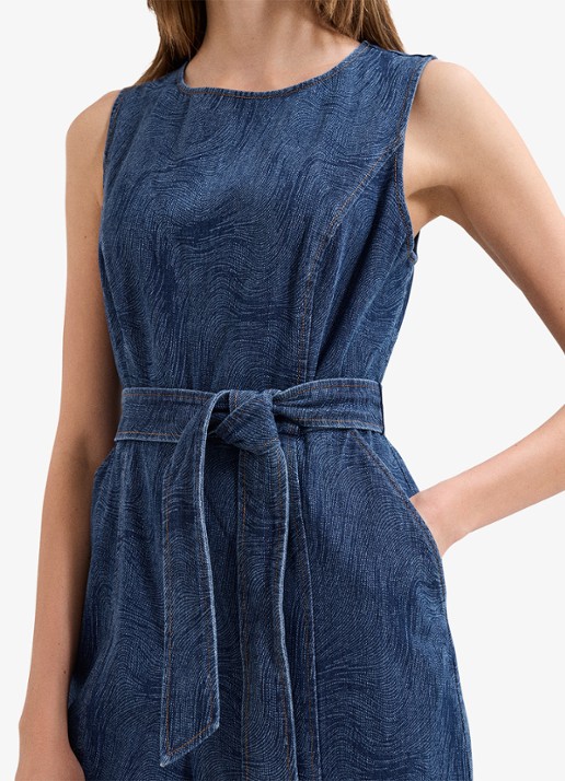 Phase Eight Marta wide fit jumpsuit met strikceintuur - detail 6 indigo