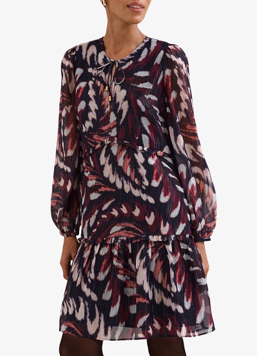 Phase Eight Martyna mini jurk met grafische print - detail 4 rood