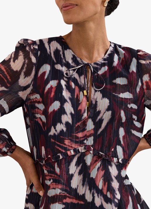 Phase Eight Martyna mini jurk met grafische print - detail 5 rood