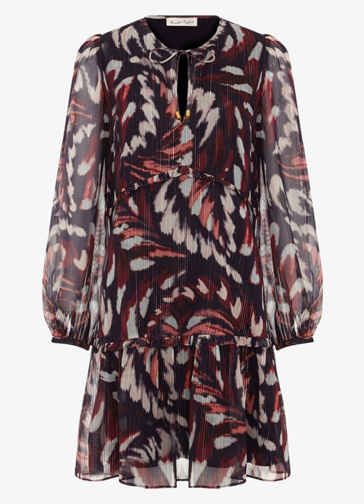 Phase Eight Martyna mini jurk met grafische print - voorkant 2 rood