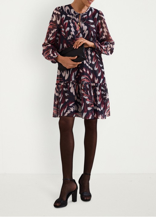 Phase Eight Martyna mini jurk met grafische print - voorkant 3 rood