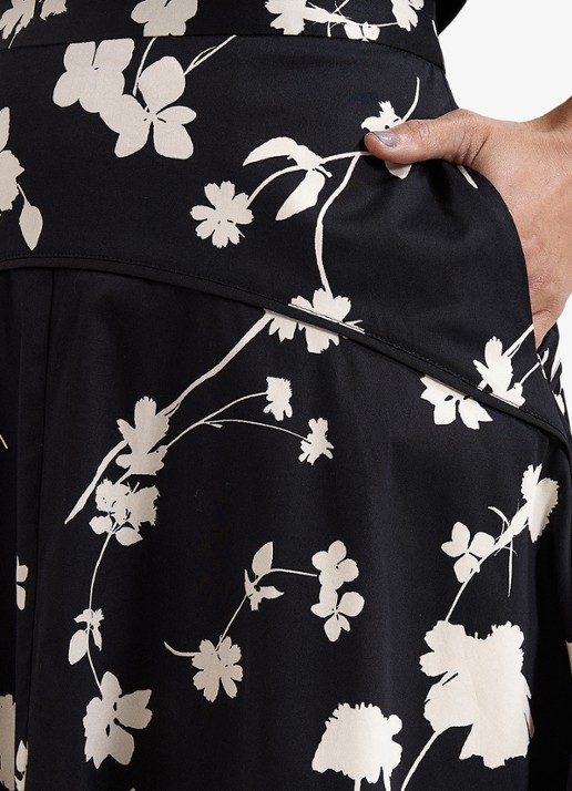 Phase Eight Mavis midi rok met bloemenprint - detail 2 zwart
