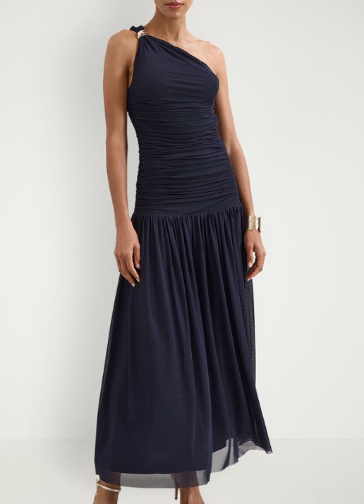 Phase Eight Melina one shoulder maxi jurk met plooidetail