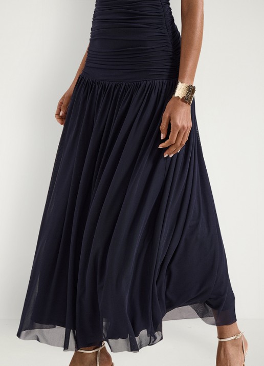 Phase Eight Melina one shoulder maxi jurk met plooidetail - detail 6 blauw