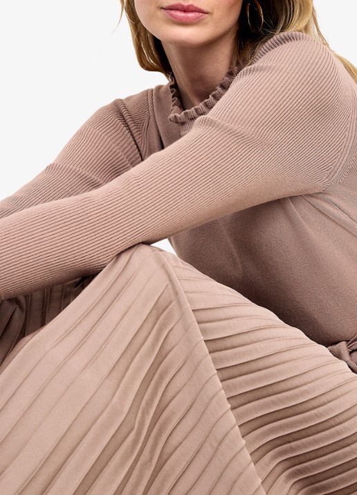 Phase Eight Midi jurk met plooien - detail 3 oudroze