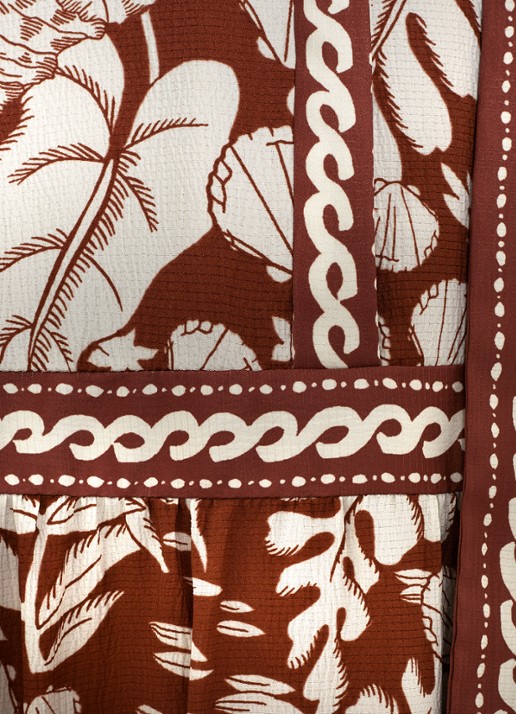Phase Eight Midi jurk met strikceintuur en print - detail 7 donkerrood