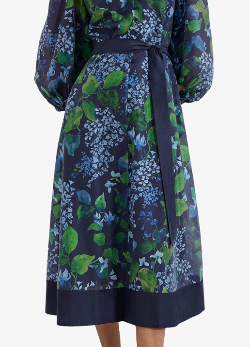 Phase Eight Midi jurk met strikceintuur - detail 4 donkerblauw