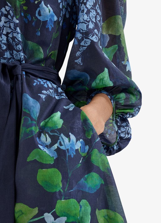 Phase Eight Midi jurk met strikceintuur - detail 5 donkerblauw