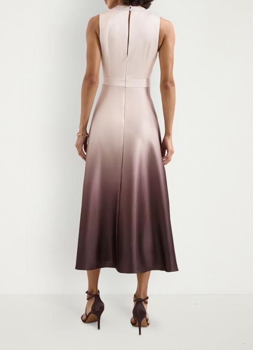 Phase Eight Midi jurk met watervalhals - achterkant 6 creme
