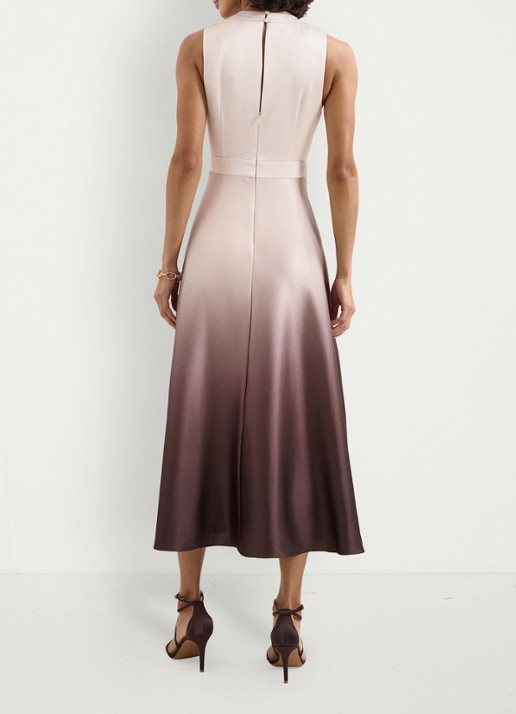 Phase Eight Midi jurk met watervalhals - achterkant 8 creme