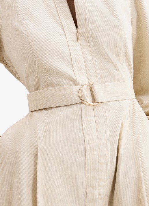 Phase Eight Midi tuniek jurk met strikceintuur - detail 5 beige