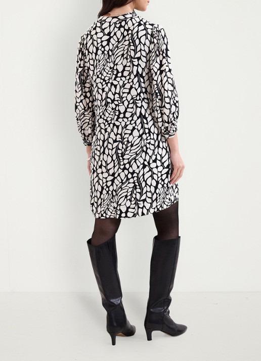 Phase Eight Milicia mini tuniekjurk met grafische print - achterkant zwart