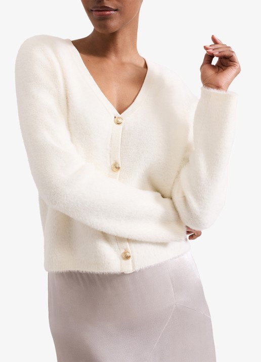Phase Eight Mindy fijngebreid vest met sierknopen