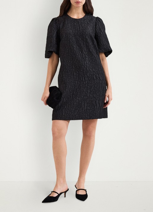 Phase Eight Mini tuniekjurk met pofmouwen - voorkant 2 zwart