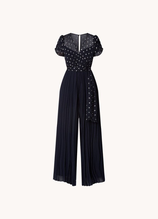 Phase Eight Molli wide fit jumpsuit met stippenprint en strikceintuur