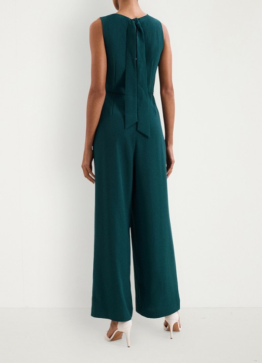 Phase Eight Monique loose fit jumpsuit met waterval hals - achterkant 8 zeegroen