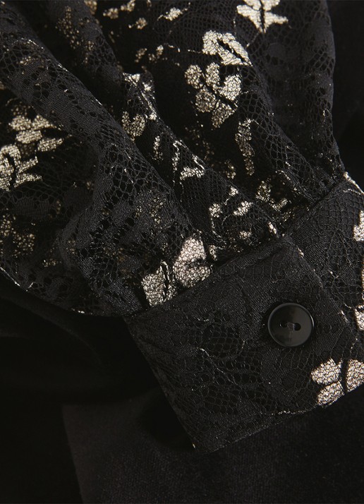 Phase Eight Morilla semi-transparante flared fit jumpsuit met kant - detail 4 zwart