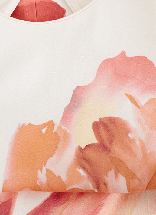Phase Eight Nadina midi jurk met bloemenprint - detail 7 gebroken wit