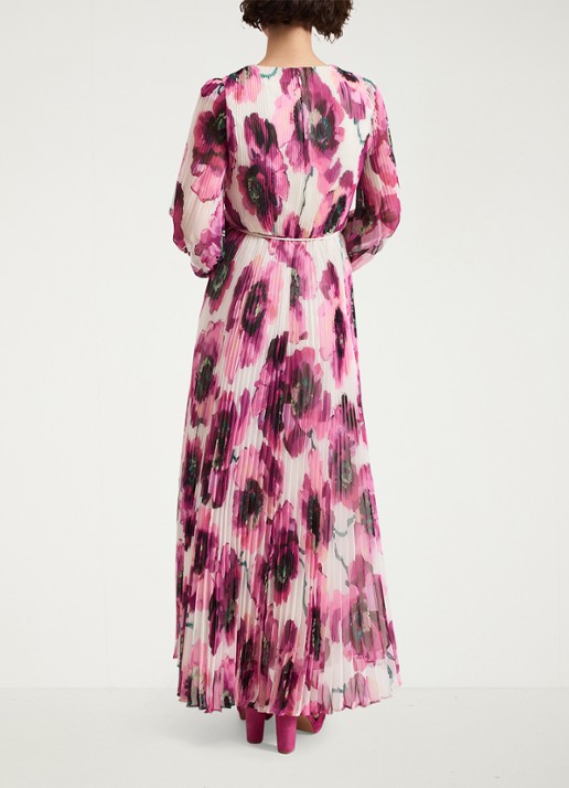 Phase Eight Natalia maxi jurk met bloemenprint - achterkant roze