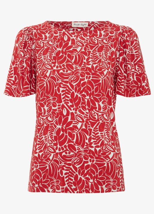Phase Eight Nayana top met bloemenprint - voorkant 7 rood