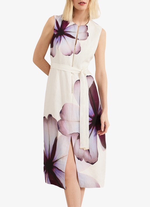 Phase Eight Nina midi jurk met bloemenprint - detail 2 ivoor