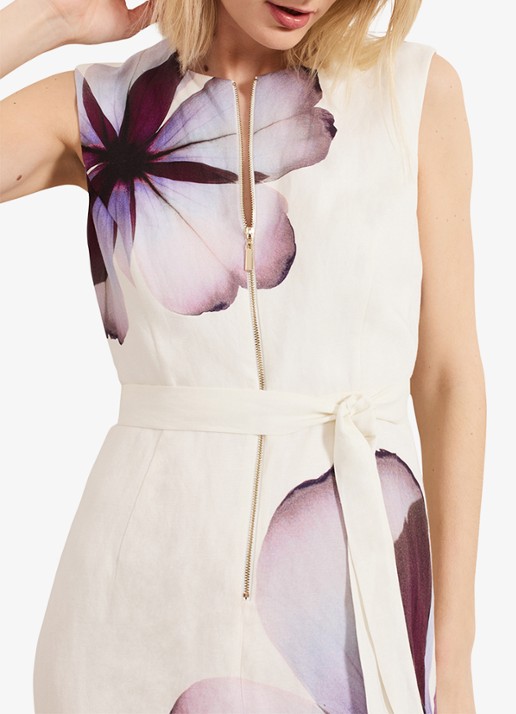 Phase Eight Nina midi jurk met bloemenprint - detail 4 ivoor