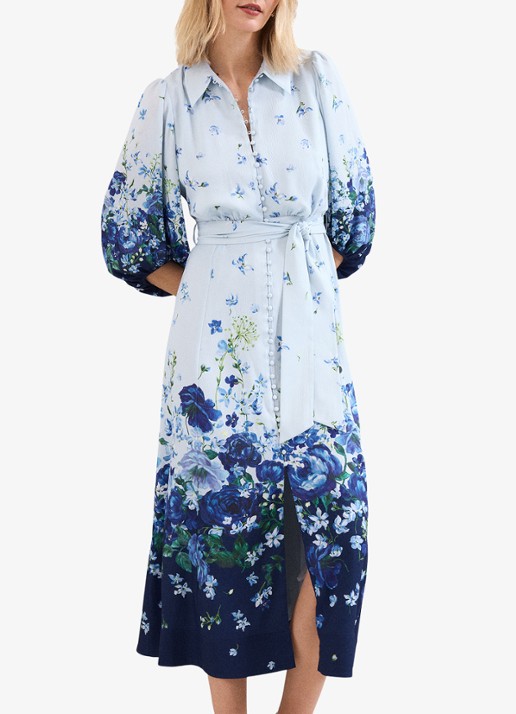 Phase Eight Noella midi blousejurk met bloemenprint
