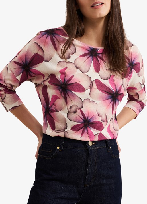 Phase Eight Nori top in linnenblend met bloemenprint