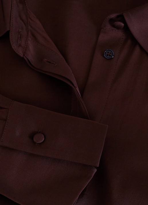 Phase Eight Novie Satin Shirt - detail 5 bruin