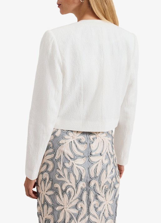 Phase Eight Olivia cropped blazer met paspelzakken - achterkant 3 wit