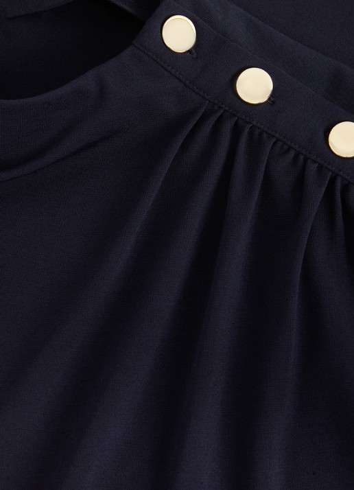 Phase Eight Paige top met gedrapeerd detail - detail 5 donkerblauw