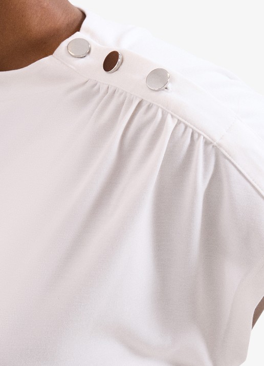 Phase Eight Paige top met gedrapeerd detail - detail 2 gebroken wit