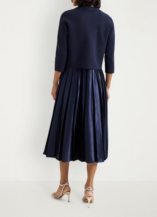 Phase Eight Penny midi jurk met plooien - achterkant 7 blauw
