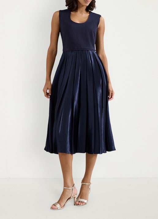 Phase Eight Penny midi jurk met plooien - detail 4 blauw