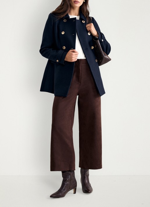 Phase Eight Petite Aurelie mantel in wolblend - voorkant 2 blauw