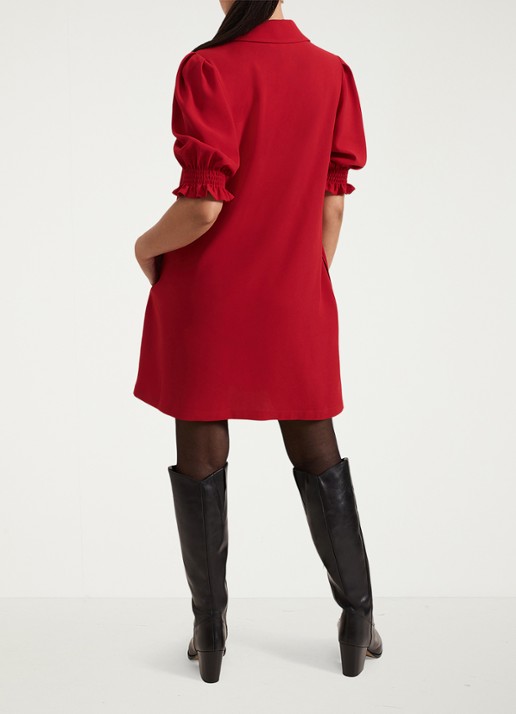 Phase Eight Petite Candice mini jurk met plooidetail - achterkant 7 rood