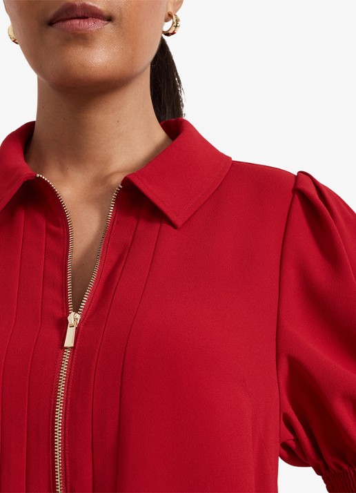 Phase Eight Petite Candice mini jurk met plooidetail - detail 6 rood