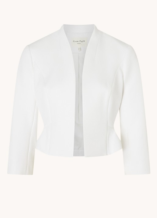 Phase Eight Petite Daisy cropped blazer met schoudervulling - voorkant 2 gebroken wit