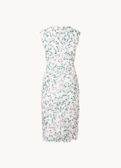Phase Eight Petite Diana midi kokerjurk met broderie - achterkant 2 lichtroze