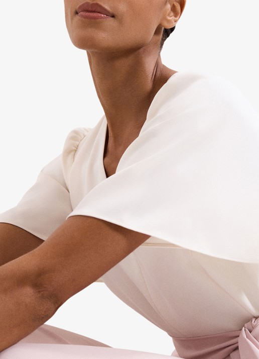 Phase Eight Petite Kallie wide fit jumpsuit met steekzakken en strikceintuur - detail 6 oudroze